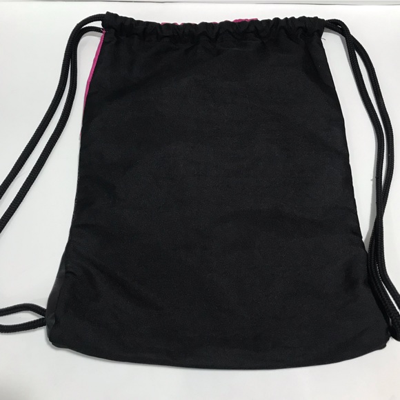 Adidas Pink and Black Draw String Cinch Sling Backpack Bag - Picture 4 of 11
